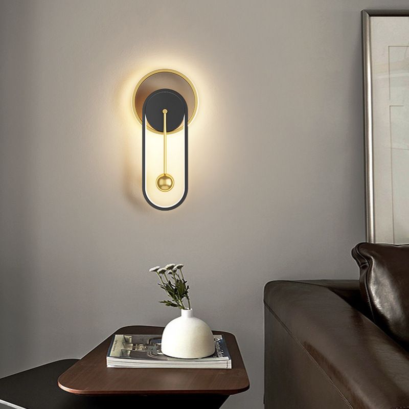 Luci di applique rotonde in metallo Modern Style 2 Apparecchi per illuminazione a parete