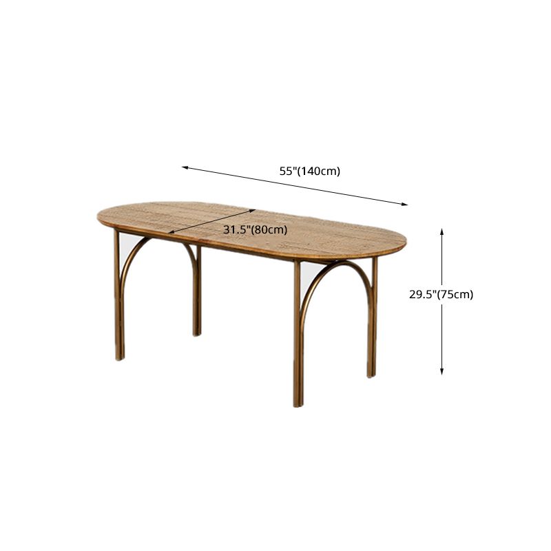 Modern Solid Wood Dinner Room Kitchen Table Oval Dinette Table in Natural