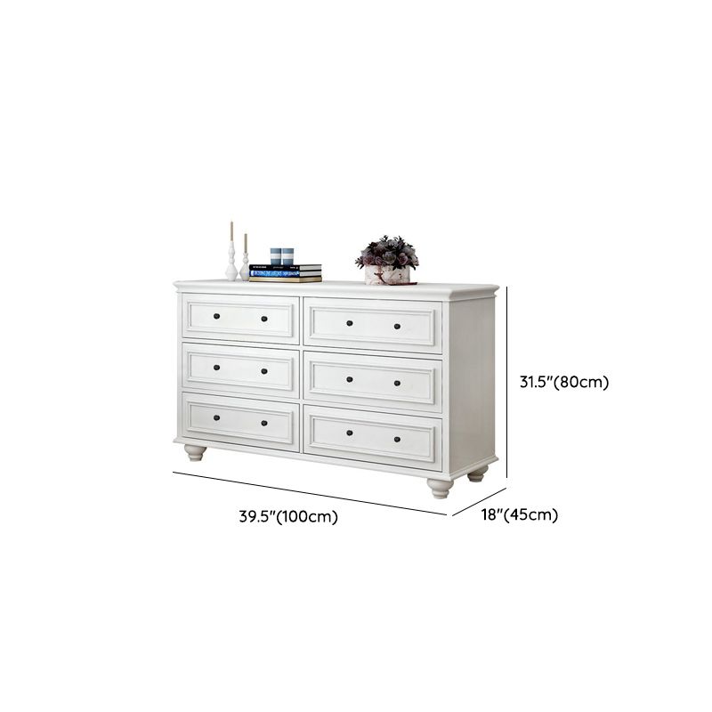 Modern Wood White Storage Chest with Soft-Close Drawers for Home
