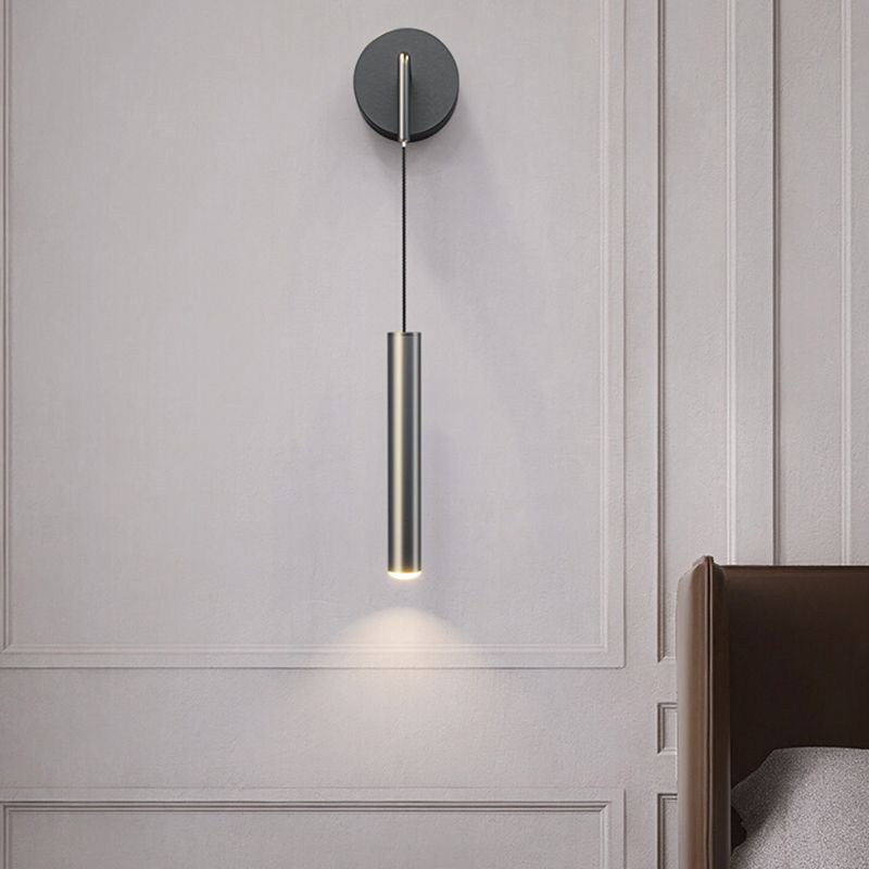 Cylinder Shape Metal Wall Lighting Idea Modern Style 1 Light Wall Mounted Lamp