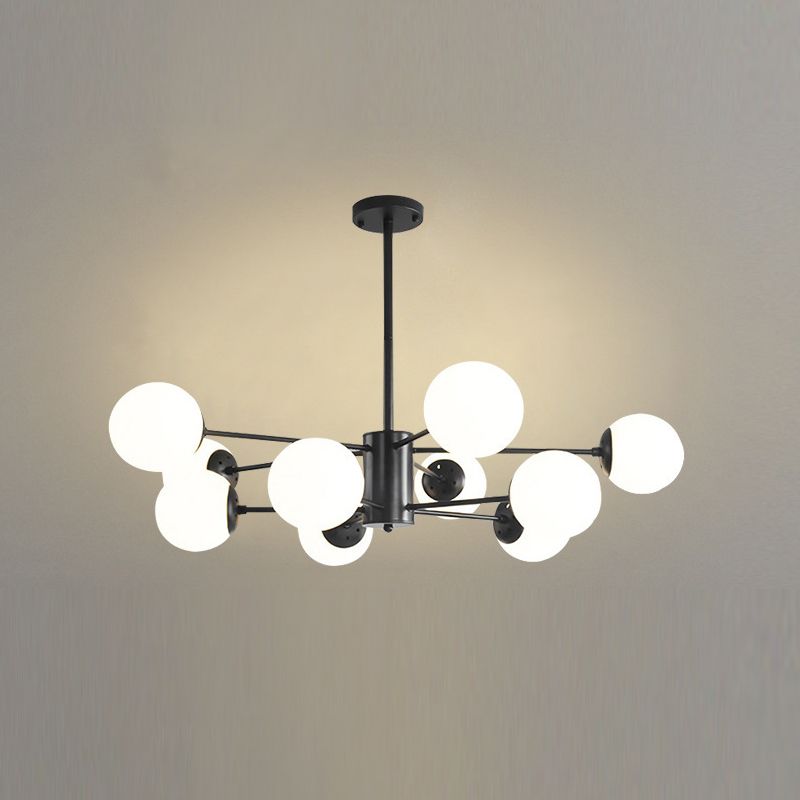 Sitting Room White Glass Chandelier Lighting Fixture Modern Chandelier Pendant Light