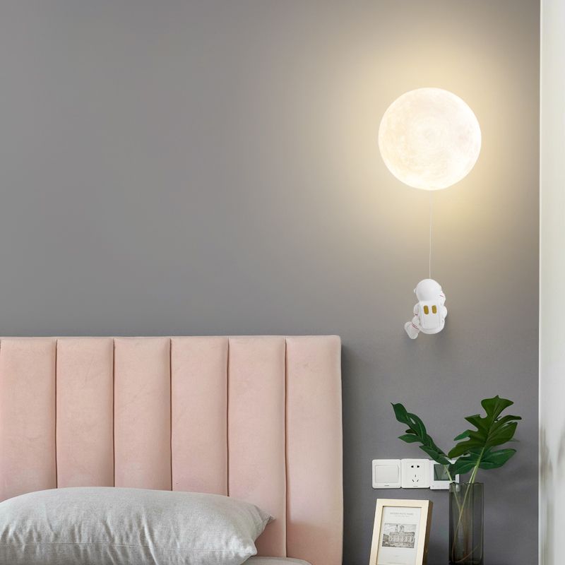Cartoon Style Iron Wall Light Ball Shape Wall Lamp for Children's Room (Included Doll)