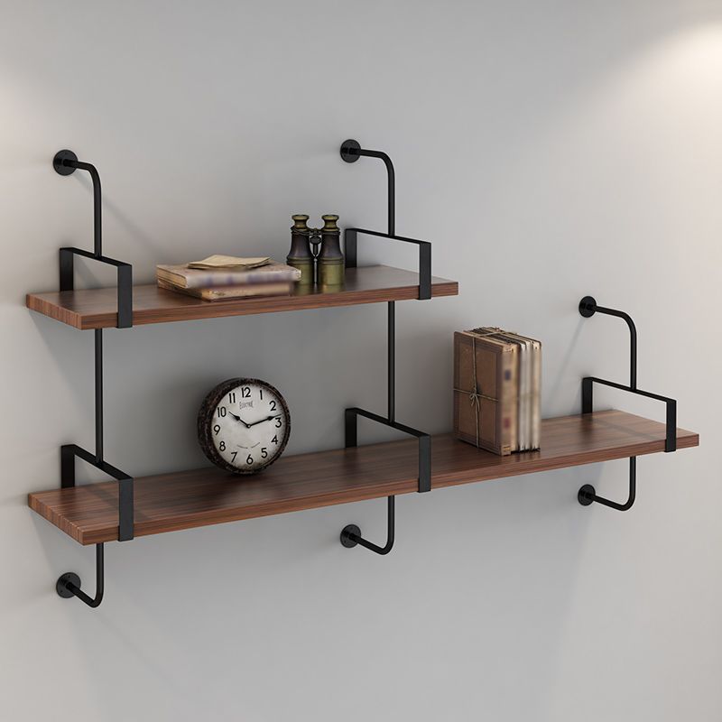 Wall Mounted Bookcase Shelf Industrial Rectangular Shelves for Study Room