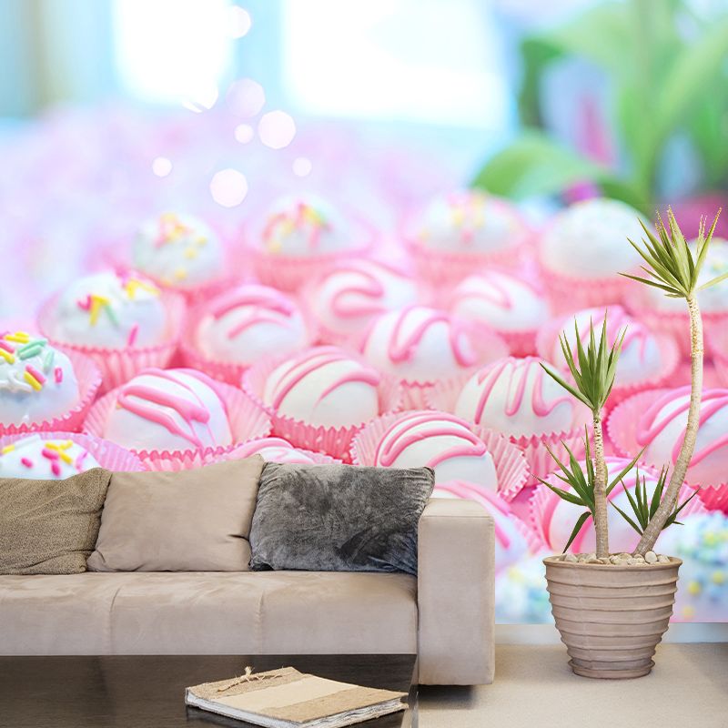 Sweet Cake Balls Dessert Mural Wallpaper for Dessert Shop, Personalized Size Available