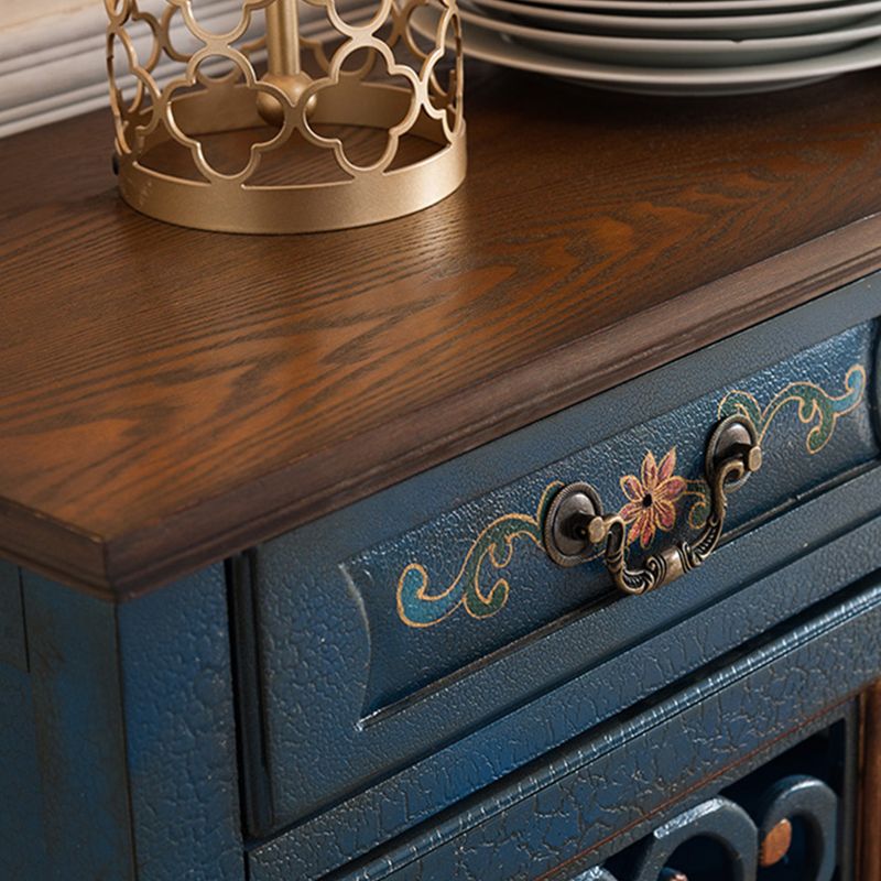 Industrial Cabriole Legs Storage Cabinet Solid Wood Storage Cabinet