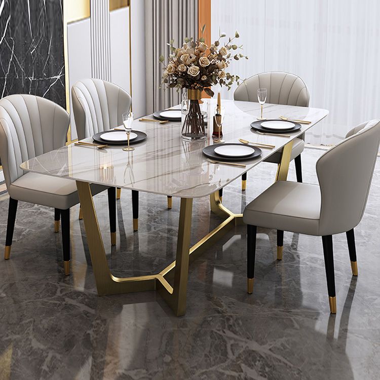 Glam Style 1/4/5/6/7 Pieces Dining Set Sintered Stone Dining Table Set for Dining Areas