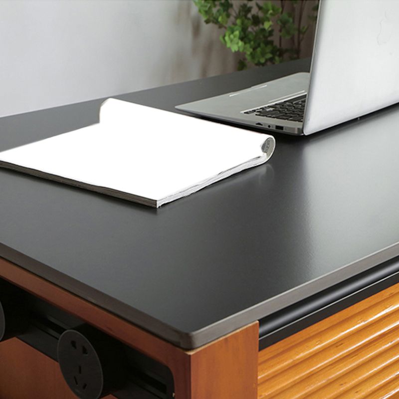 Stone Top Kitchen Island Modern Style Rectangle with 6 Drawers