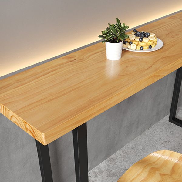 Modern 1/4/7 Pieces Bar Table Set Rectangle Wood Counter Table with Stools for Cafe
