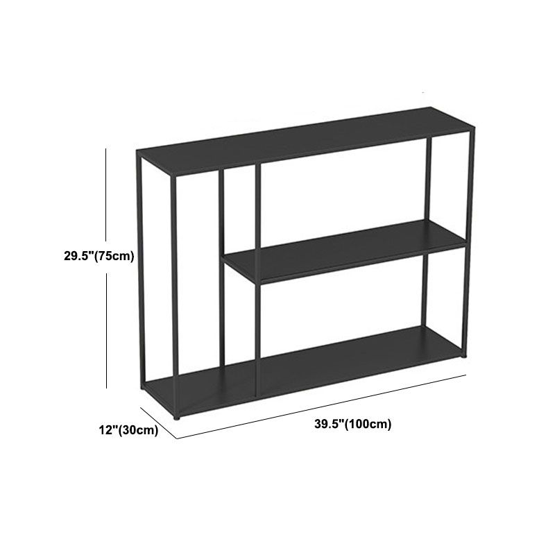 Contemporary Metal Shelf Bookcase Black Etagere Book Shelf for Study Room