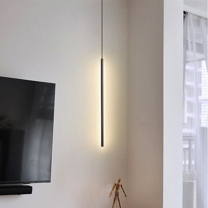Metal Linear Hanging Lights Modern Style Multi Light Hanging Mount Fixture for Restaurant