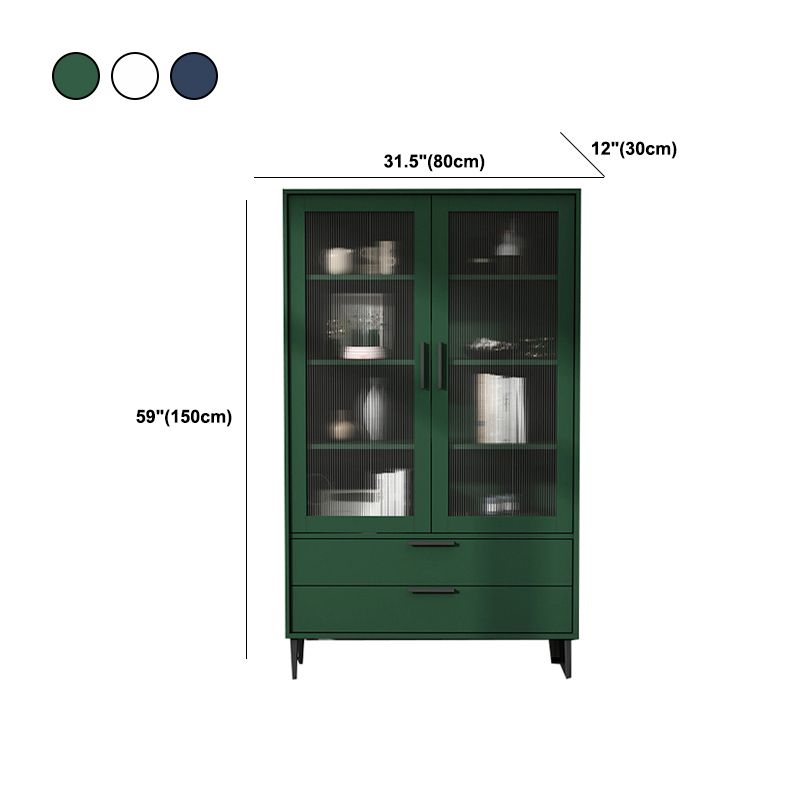 Wooden Accent Cabinet with Glass Door and 2 - Drawer 11.81" Wide Side Cabinet