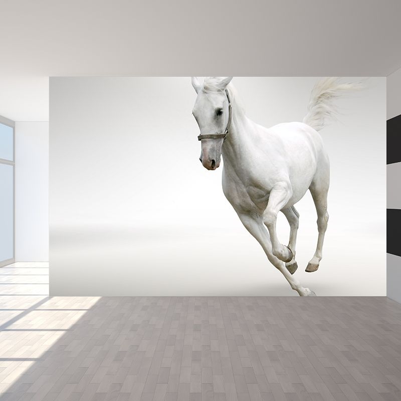 Pastel Color Running Horse Mural Wallpaper Animals Contemporary Stain-Proof Wall Art