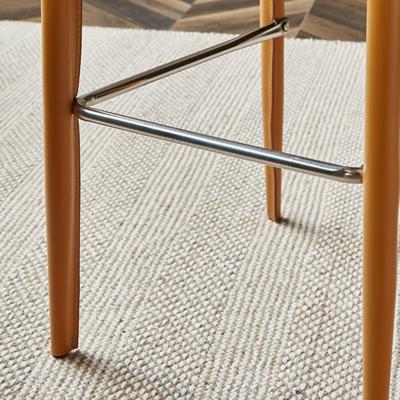 Leather Bar Stool Modern Low Back Counter Stool for Dining Room