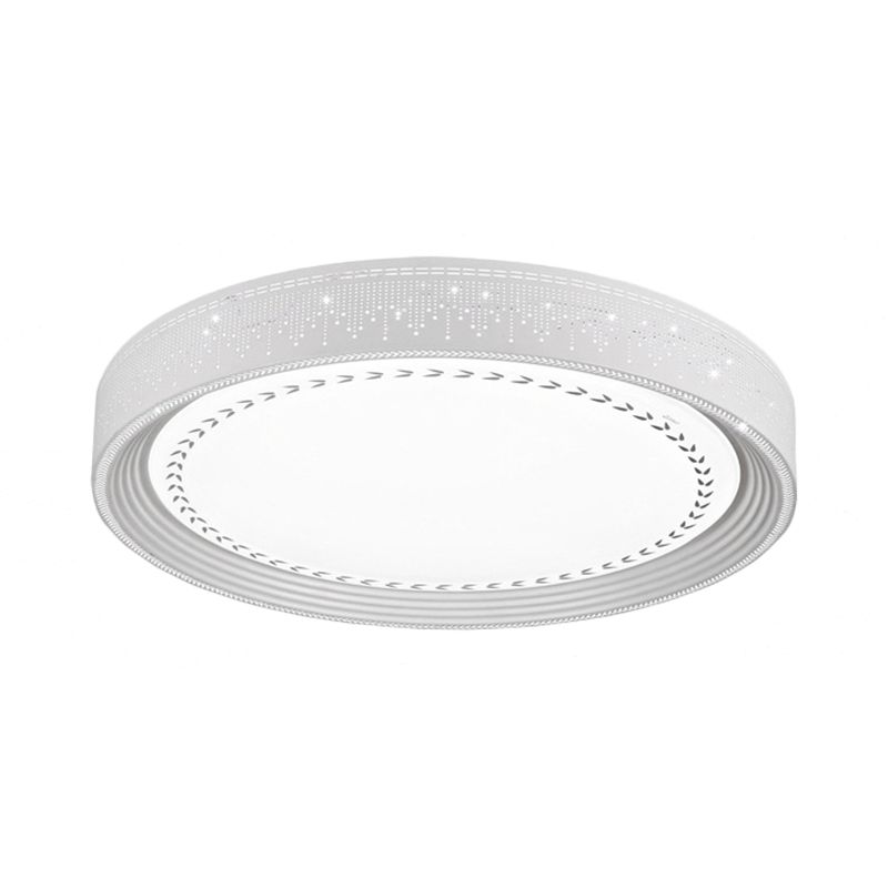 Simple LED Ceiling Light with Acrylic Shade White Round Flush Mount Lighting in Meteor Shower Design, 18"/22"/30" Dia
