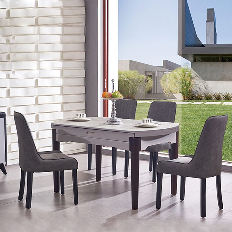 Sillas de comedor de cuero minimalista Sillas tapizadas con respaldo sólido sin brazos
