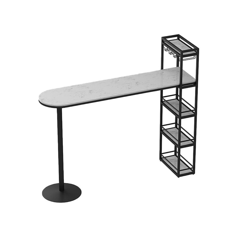 Living Room Double Pedestal Bar Wine Table Modern White Pub Height Dining Table