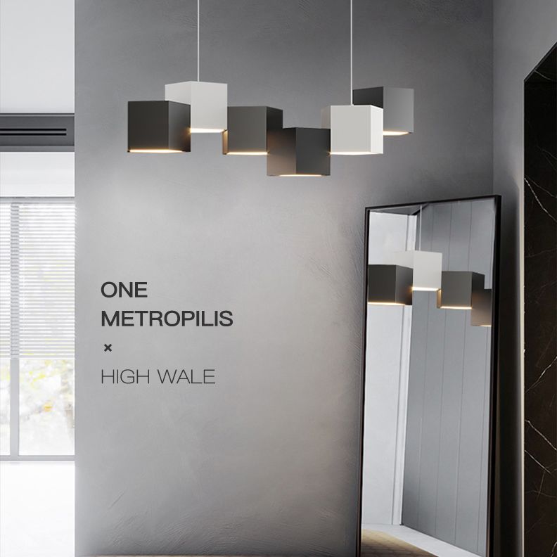 6 Luz de la isla de cocina ligera colgante lineal de iluminación de iluminación de la isla de iluminación