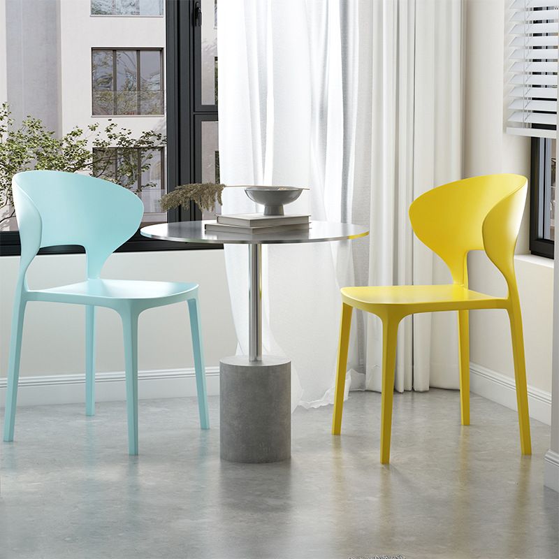 Dining Room Plastic Side Chair Kitchen Armless Dining Chairs