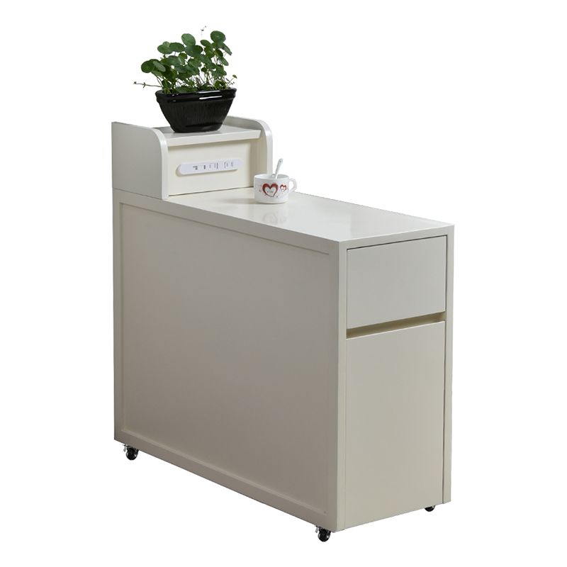 Rectangular Wood Side Table Contemporary End Table with Storage for Living Room
