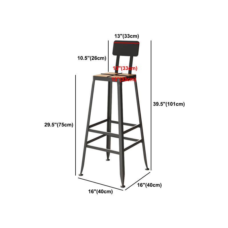 Industrial Black Base Counter Stool Iron Footrest Counter & Bar Stool