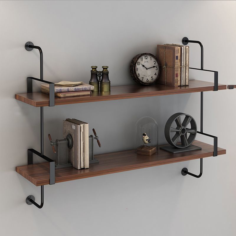 Floating Engineered Wood Bookshelf Industrial Closed Back Bookcase