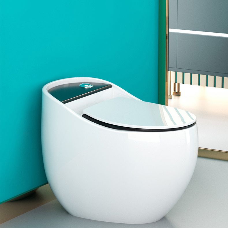 1-Piece Round Flush Toilet 0.8/1.28 GPF Ceramic Toilet Bowl for Bathroom