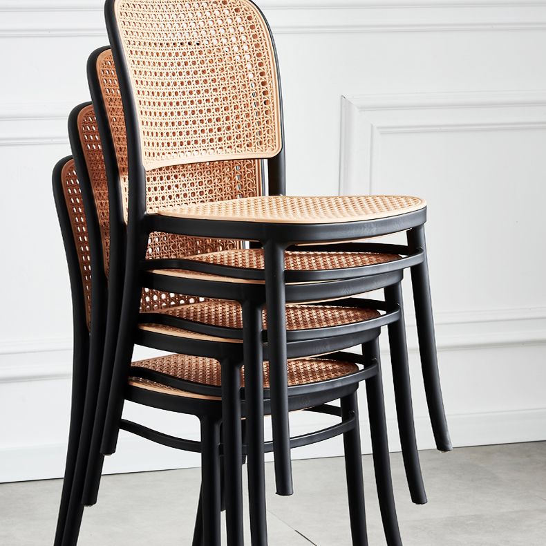 Contemporary Bar and Counter Stool Rattan Full Back Stool with 4 Legs