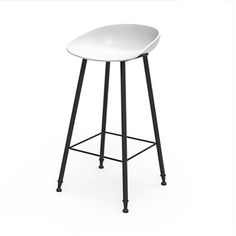 Modern Backrest Counter Stool Iron Cafe Bar Stool with Pedal and Acrylic Seat
