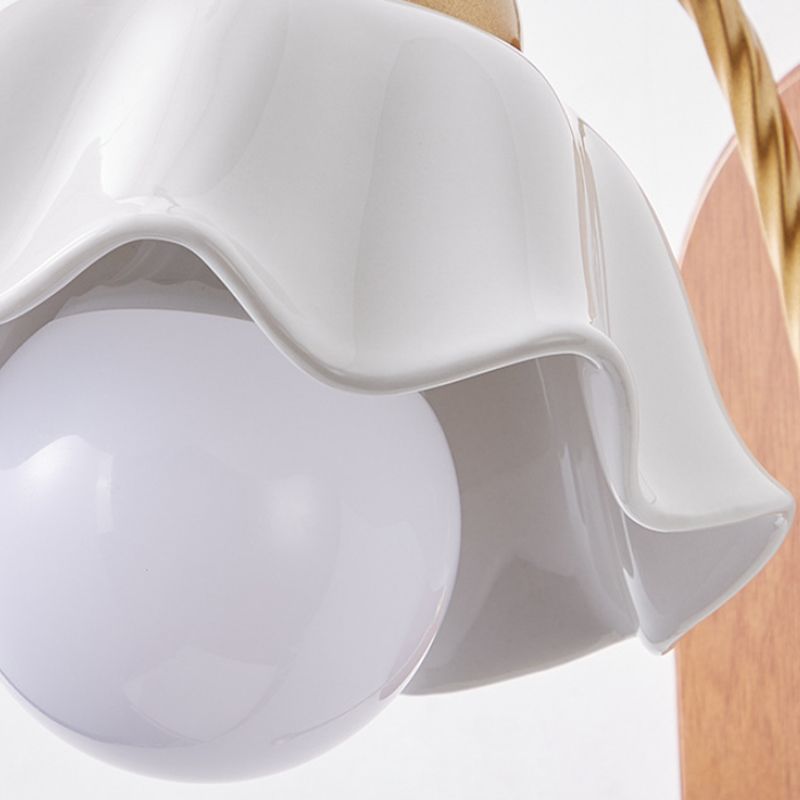 Ceramics Shade Wall Lamp Modern Style White Shape Wall Mounted Lighting for Bedroom