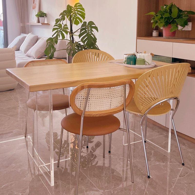 Modern 1/2/5 Pieces Dining Set Rectangle Wood Dining Table for kitchen