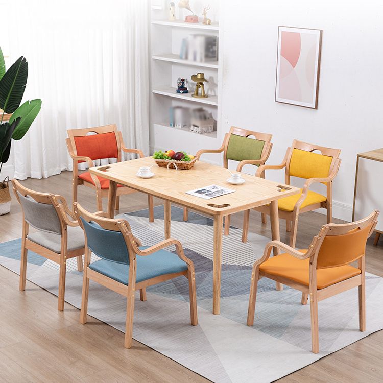 Sillas de madera maciza de estilo contemporáneo, juego de sillones de comedor con respaldo abierto para cocina
