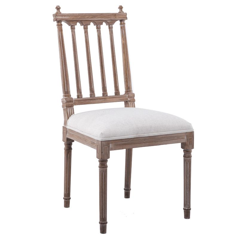 Chaise de salle à manger en tissu de ferme, chaise latérale à dossier à lattes de 40 "H avec base en bois pour restaurant