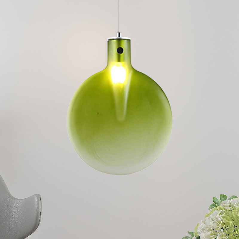 Bola de bola colgante de techo nórdico 1 marrón claro/verde/amarillo colgante de suspensión de vidrio para sala de estar