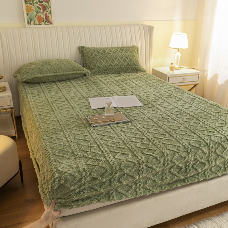 Breathable Knit Sheet Geometric Pattern Non-Pilling Ultra-Soft Sheet