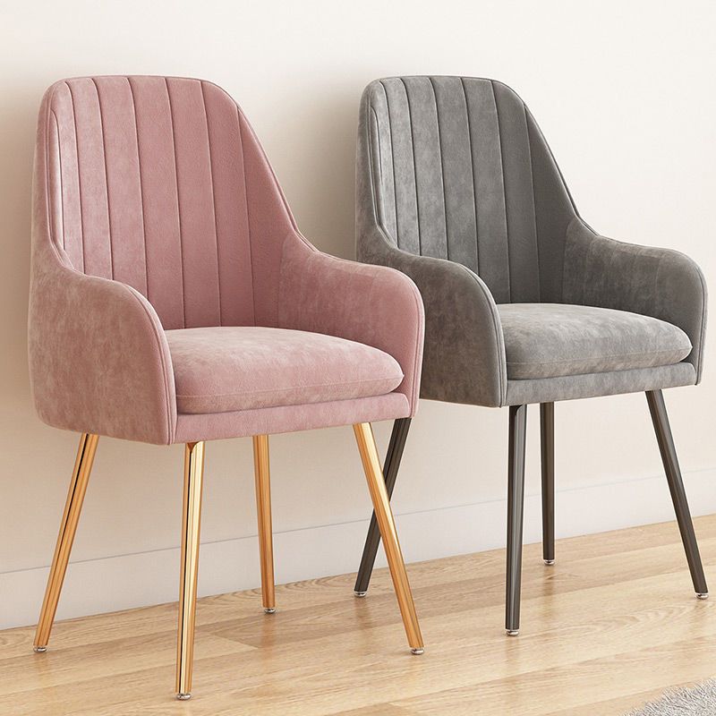 Sillón tapizado de estilo escandinavo, respaldo sólido, silla individual de comedor para el hogar