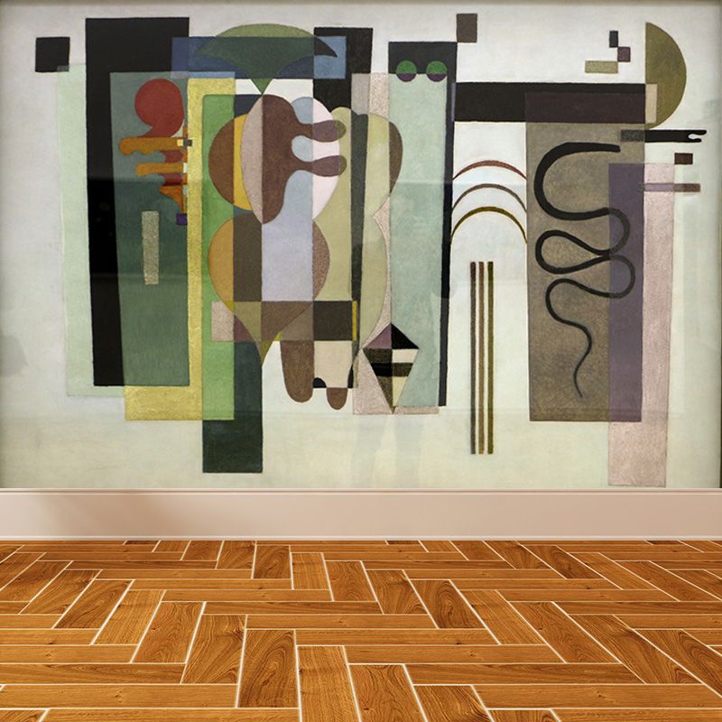 Contemporary Kandinsky Painting Mural Pastel Color Abstract Wall Art for Family Room