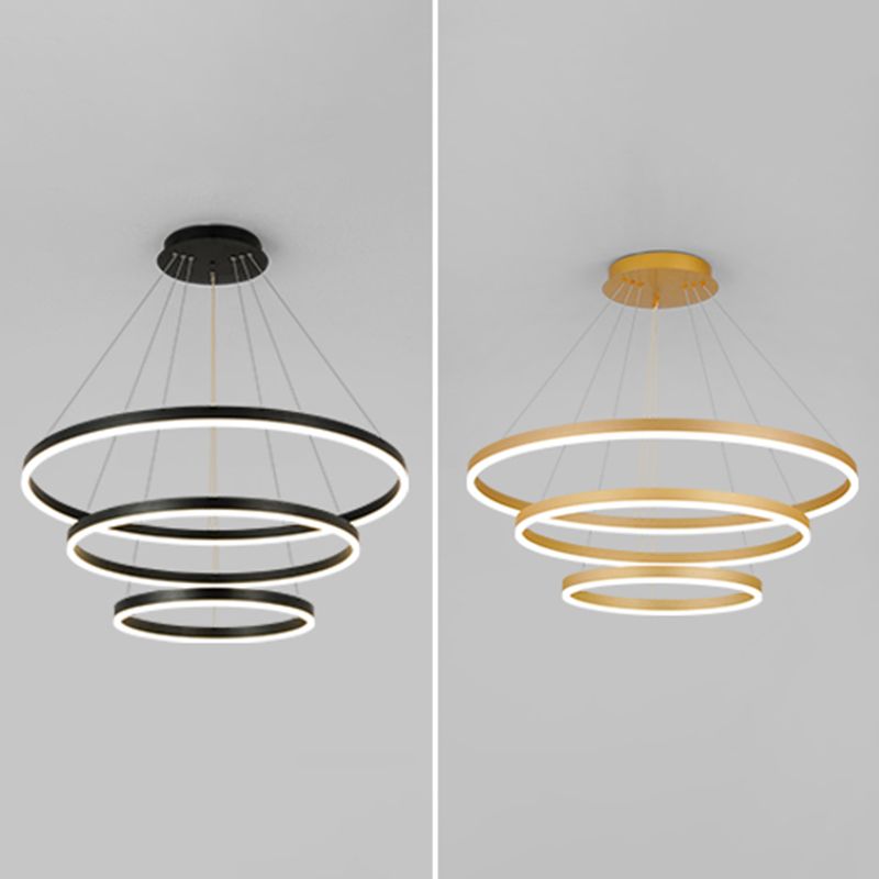 Nordic Layered Chandelier Metal Circle Chandelier Pendant for Living Room