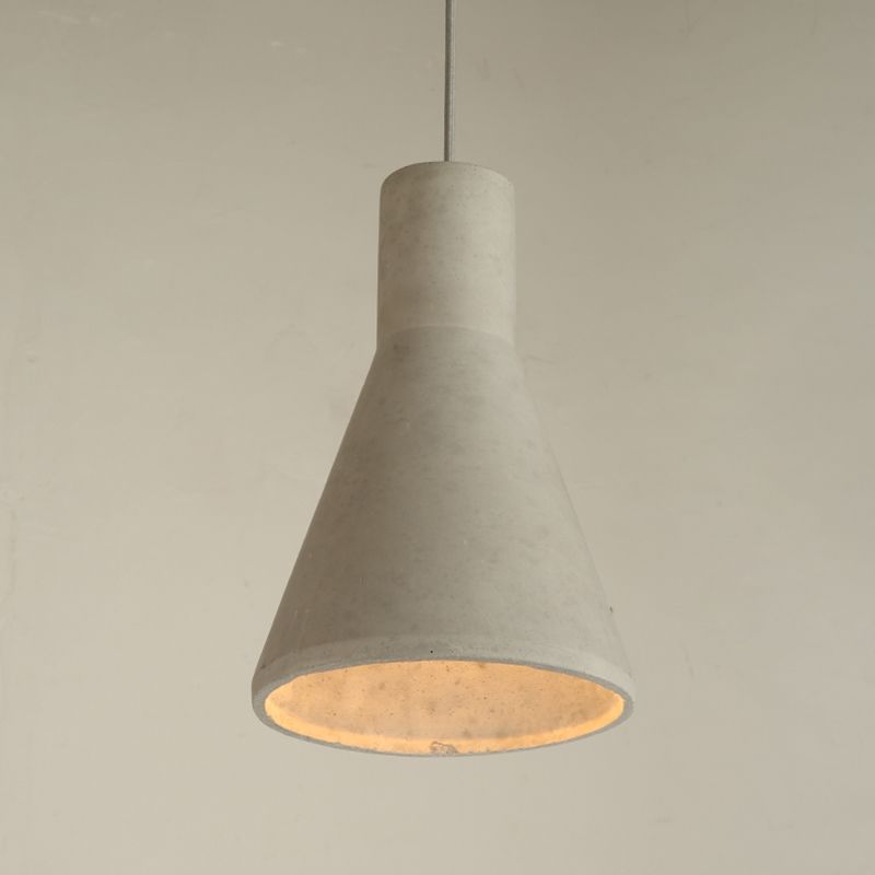 Cement Shaded Suspension Lighting Nordic 1 Head Grey Pendant Light for Dining Room