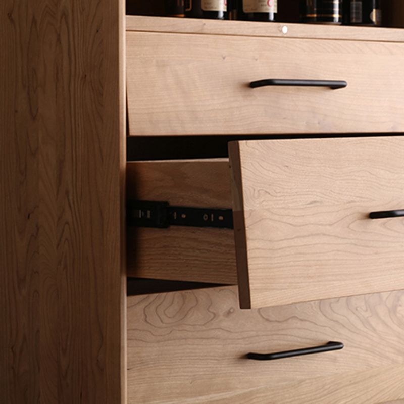 Contemporary Natural Cabinet Solid Wood 4 - Drawer Accent Cabinet