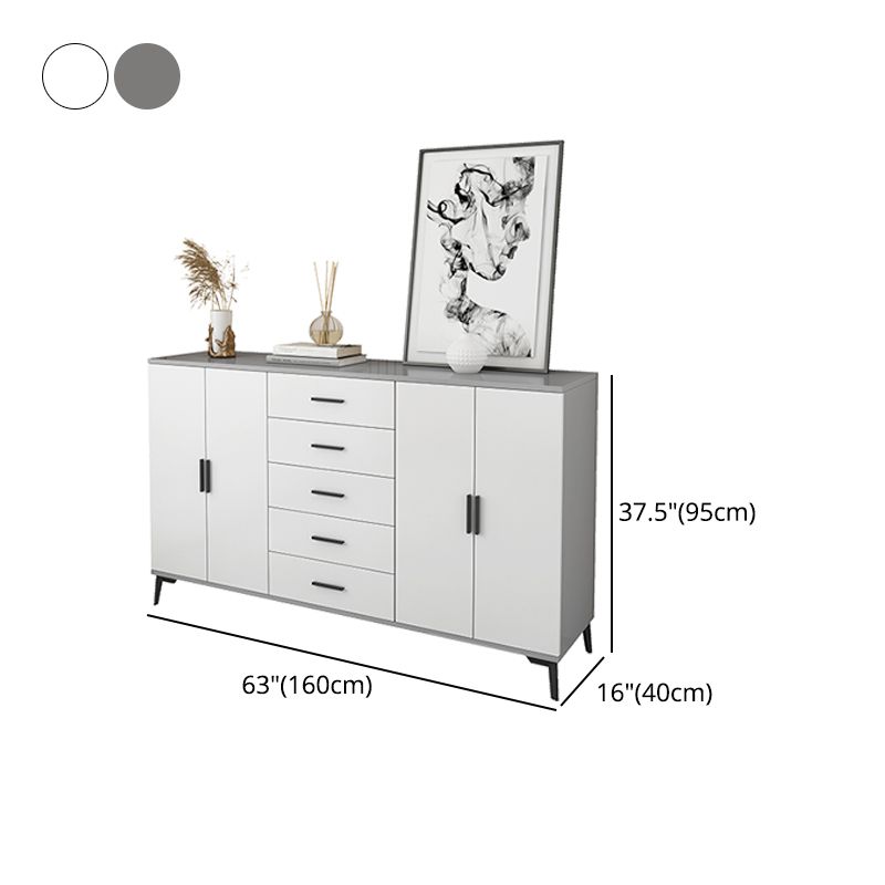 Modern Wooden Accent Cabinet with Black Straight Legs Storage Cabinet