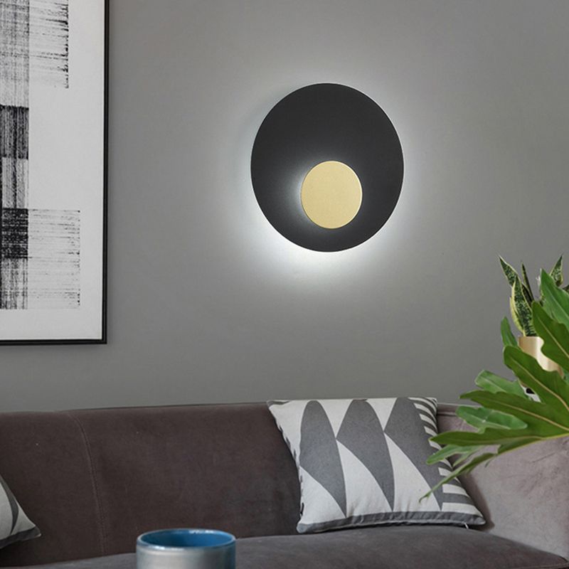 2-Light Round Wall Light Modern Metal Wall Lights for Living Room