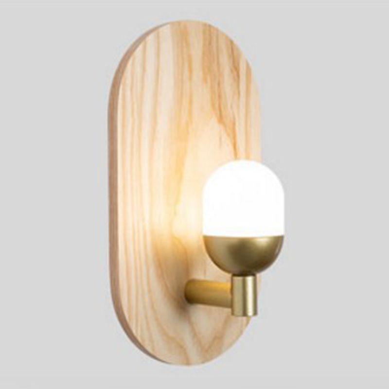 Contemporary Wood Wall Light 1 Light Flush Mount Lighting for Hallway