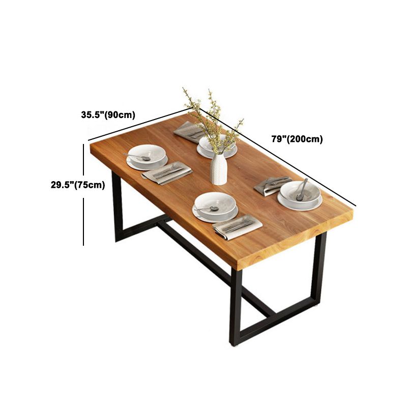 Industrial Rectangle Dining Table Set 1/2/5/6/7 Pieces Natural Solid Wood Dinette Set