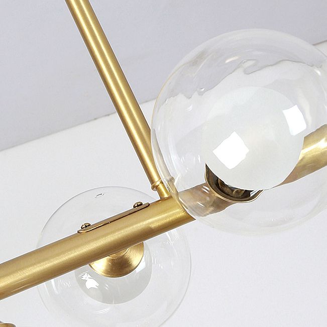 8-Lights Linear Hanging Ceiling Light Modern Glass Hanging Lamp Kit