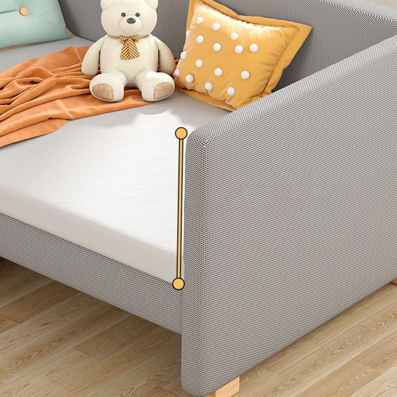 Scandinavian Nursery Crib Grey Purple Baby Crib with Guardrail