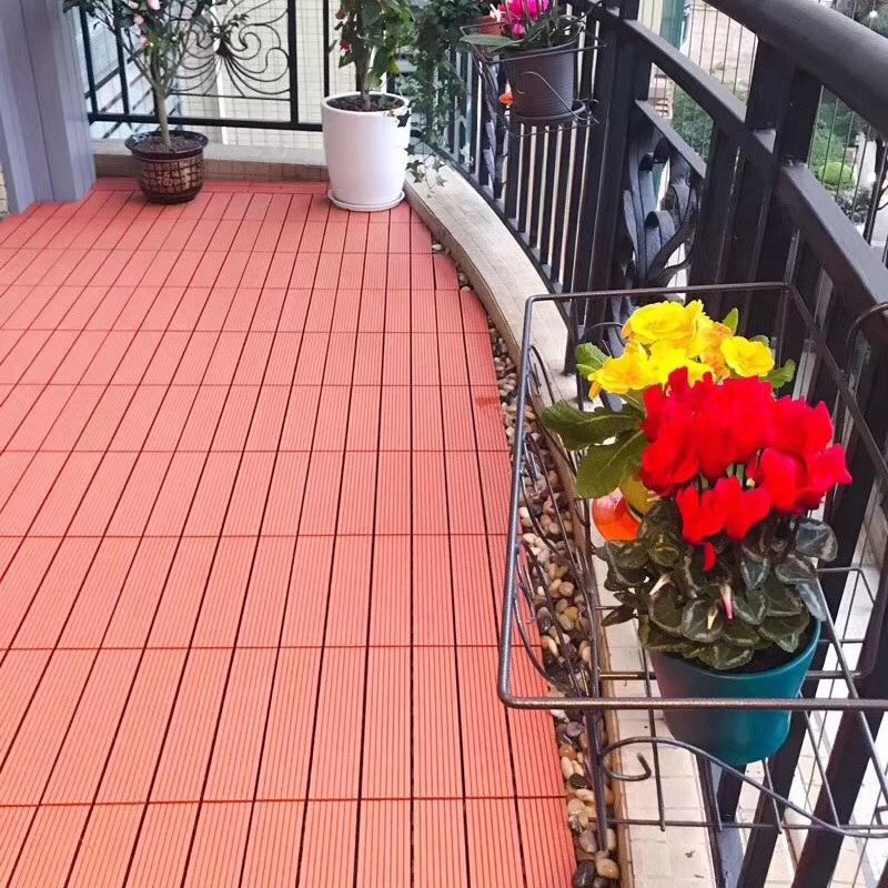 12" X 12"Square PVC Patio Tiles Snapping Installation Outdoor Flooring Tiles