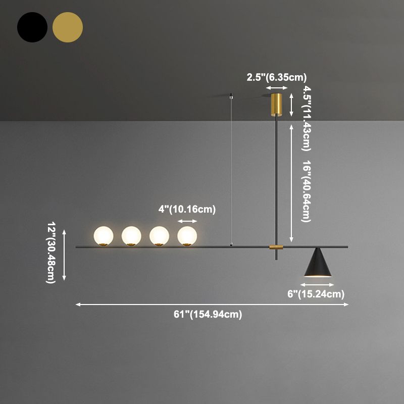 Modern Simple Dining Chandelier Light Dining Room Glass Shade Pendant Light Fixture