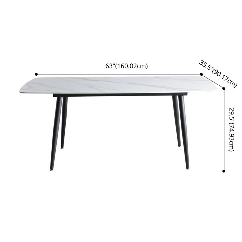 Table de table contemporaine avec table en pierre fritte et chaises rembourrées