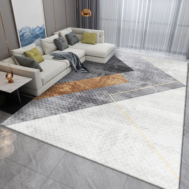 Green Color Piece Rug Polyester Indoor Rug Tear Resistant Rug for Living Room