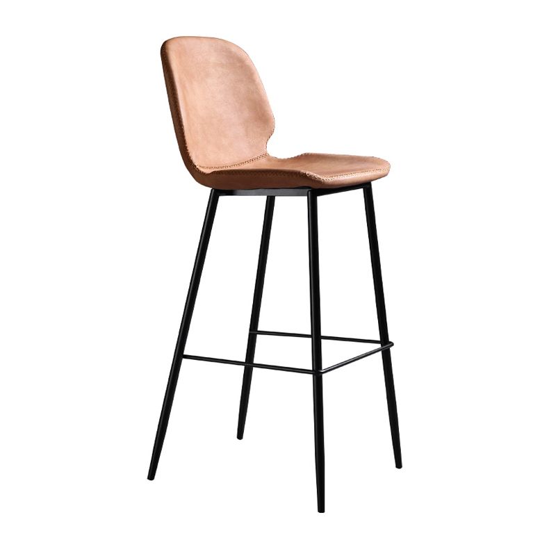 Scandinavian Metal Stool Faux Leather Upholstered Counter Stool Home
